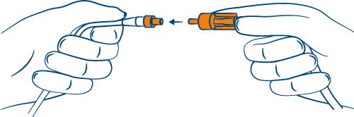 Zeichnung Sp&uuml;lschlauch konnektieren